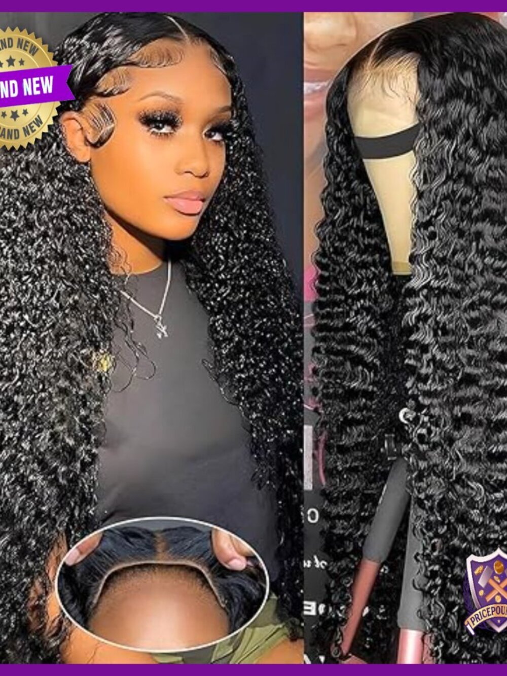 28 Inch Deep Wave Human Hair Wig, Glueless Pre-Cut HD Lace Closure